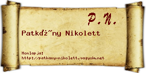 Patkány Nikolett névjegykártya